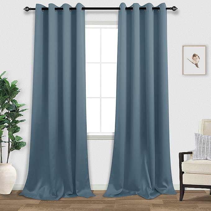 KOUFALL 108 Inch Long Blackout Curtains
