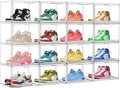 10 Pack Acrylic Shoe Boxes Stackable, Size 12 Clear Shoe Display Cases Plastic Shoe Container Boxes Sneaker Storage Bins