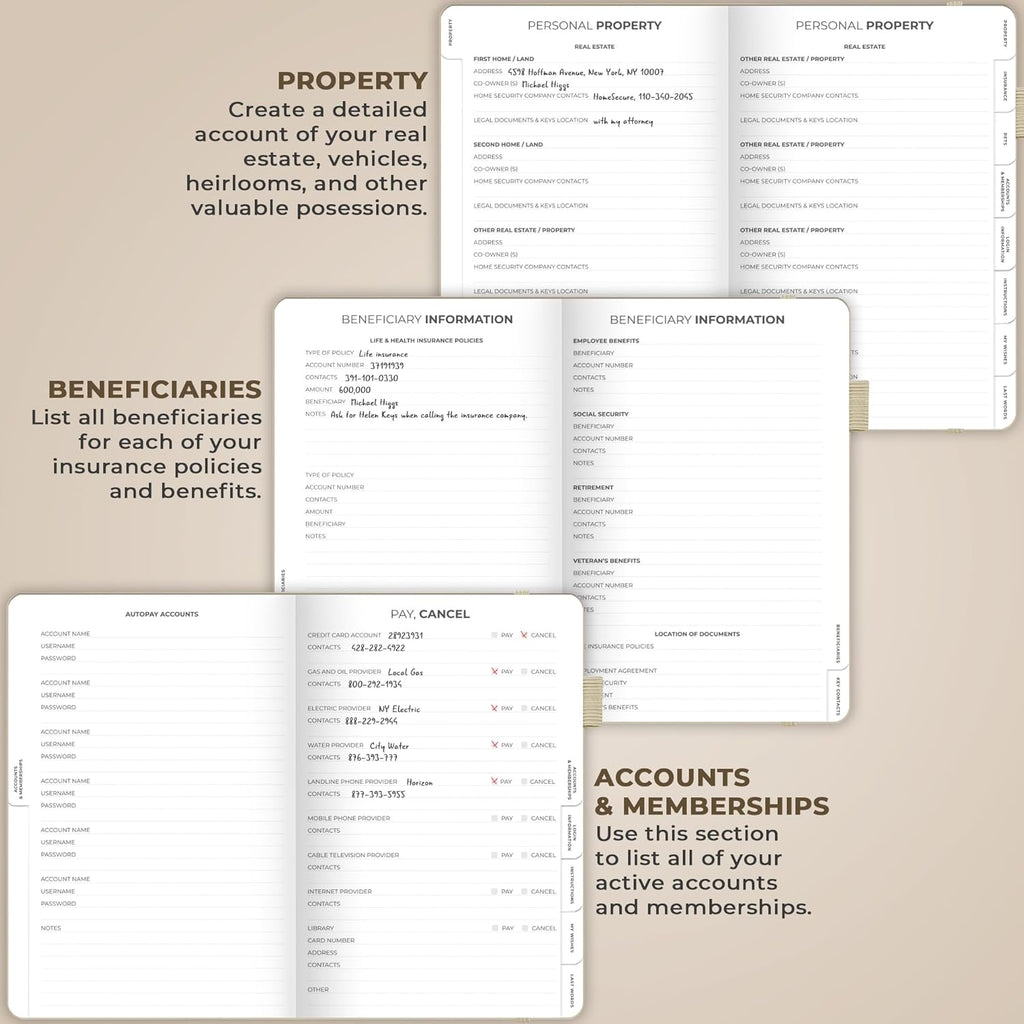 Clever Fox End of Life Planner – Final Arrangements Organizer for Beneficiary, Will Preparation, Last Wishes & Funeral Planning, A5 (Seashell)