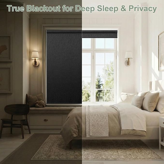 Zshine Motorized Blackout Window Blinds Customize Width Remote Control Wireless