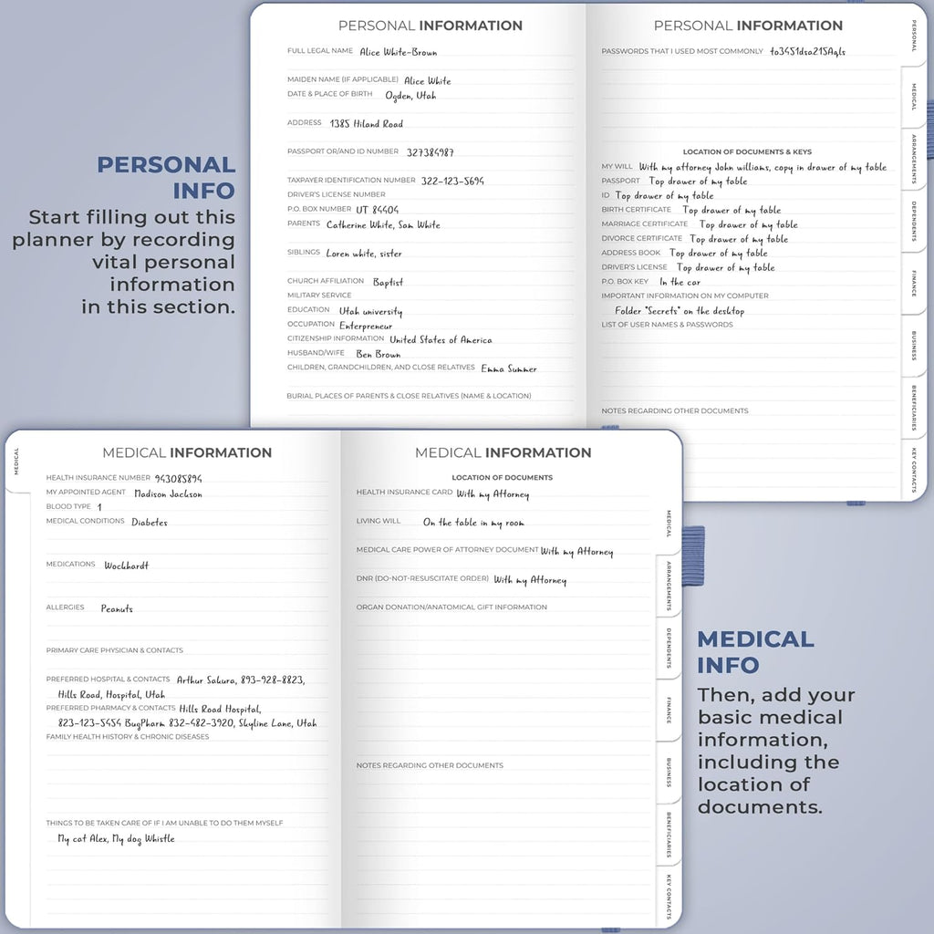 Clever Fox End of Life Planner – Final Arrangements Organizer for Beneficiary, Will Preparation, Last Wishes & Funeral Planning, A5 (Midnight Blue)
