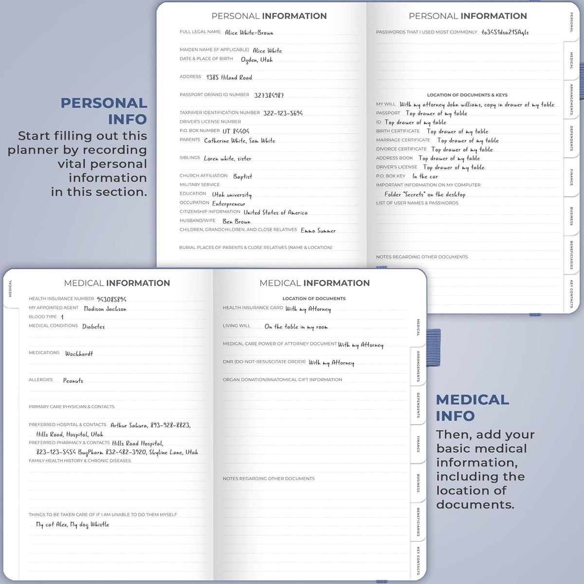 Clever Fox End of Life Planner – Final Arrangements Organizer for Beneficiary, Will Preparation, Last Wishes & Funeral Planning, A5 (Midnight Blue)
