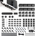 EUREKA ERGONOMIC Cable Management Organizer Kit Cable Raceways 316 PCS, 6 Cable Holder, 4 Cord Sleeve, 60 Wire Clips,2 Roll Self Adhesive Wire Ties, 100 Zip Ties For TV Office Home Under PC Desk,Black
