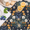 HAOKHOME Shelf Liner and Cabinet Liner Floral, Self-Adhesive Drawer Liners, Peel and Stick Contact Paper for Kitchen Cabinets and Cupboard,Bedroom Drawers, Black/White/Orange 17.3in x 6.5ft