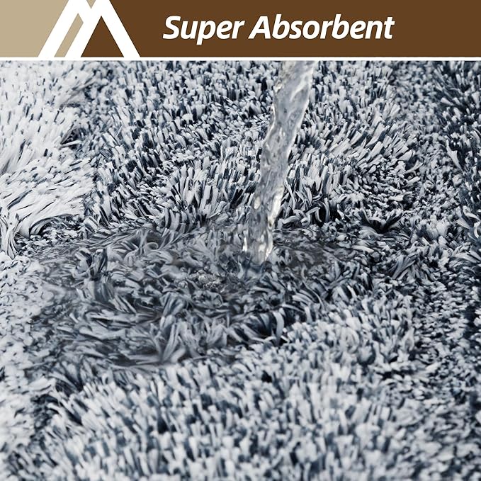 COSY HOMEER Bathroom Rugs 36"x24", Ultra Soft Absorbent Bath Mat with Non-Slip TPR Backing, Machine Washable Shaggy Rug for Bathroom Floor, Dark Blue