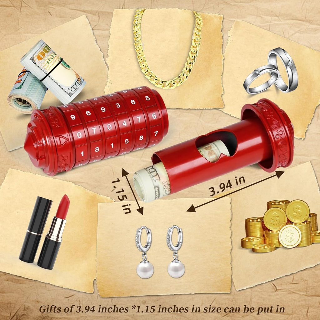 Da Vinci Code Numeric Cryptex Money Puzzle Box for Cash Gift, Jewelry Box with Hidden Compartment, Unique Puzzle Gift for Adults Brain Teaser Valentine’s Day Wedding & Anniversary Present