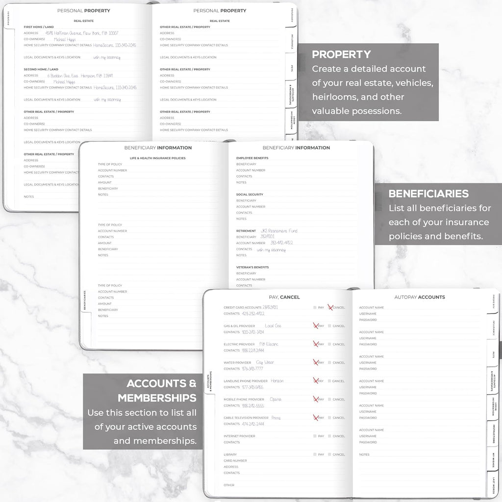 Clever Fox End of Life Planner – Final Arrangements Organizer for Beneficiary, Will Preparation, Last Wishes & Funeral Planning, A4 (Gray)