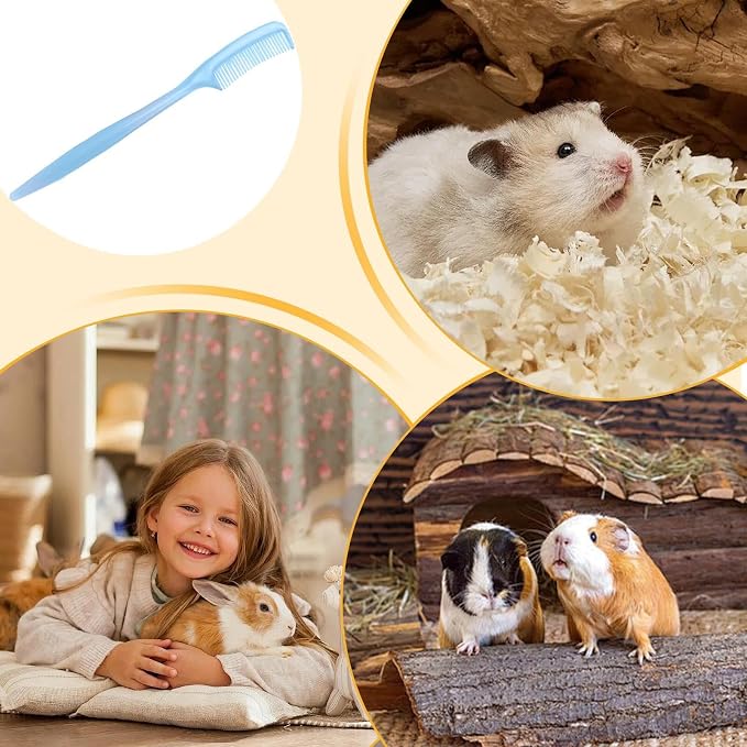 Bunny Grooming Brush 10 Pieces Small Animal Hair Grooming Tool | Hamster Comb for Tiny Pet Ferret Indoor Home Coat Sensitive Skin Daily Care