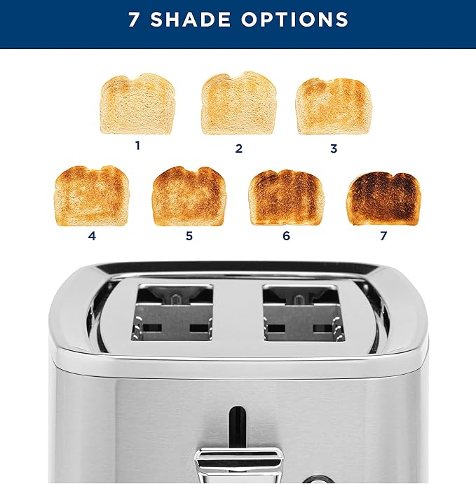 GE 2 Slice Stainless Steel Toaster, Extra Wide Slots