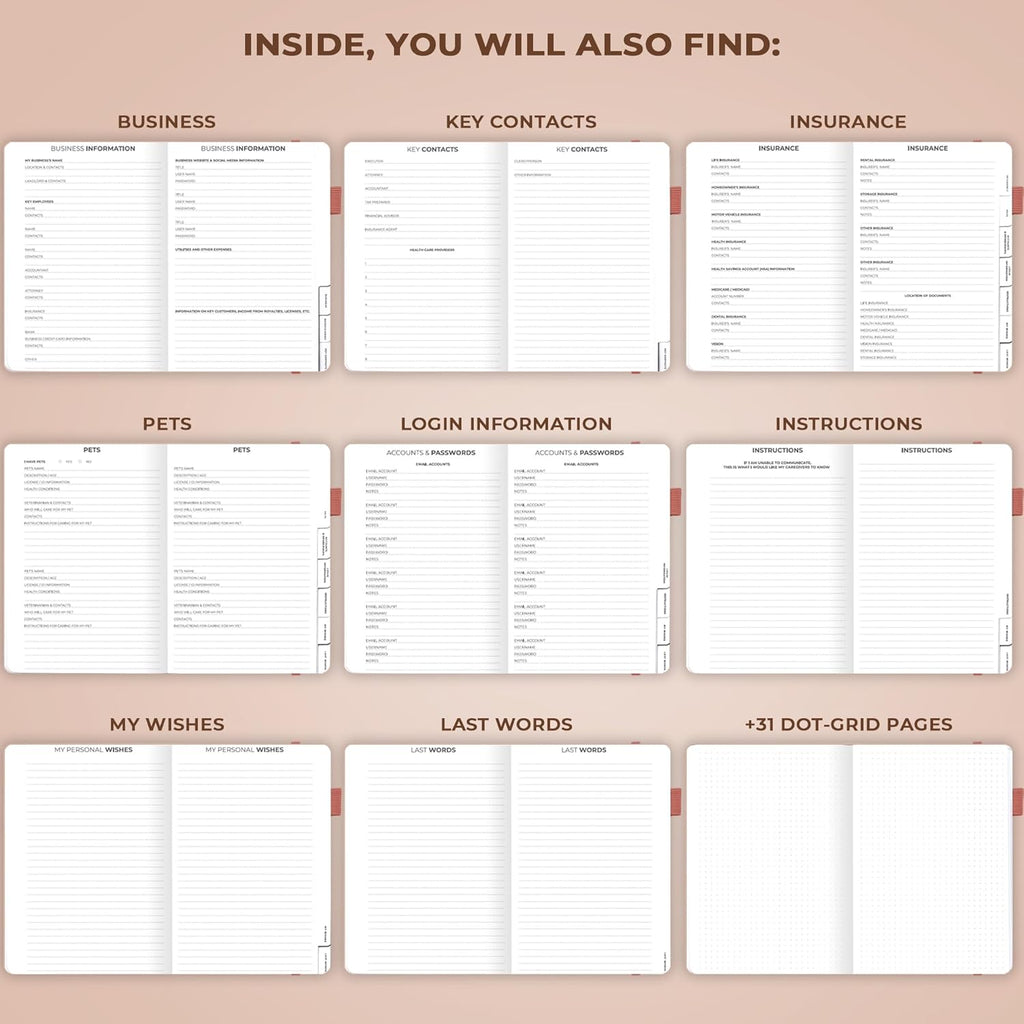 Clever Fox End of Life Planner – Final Arrangements Organizer for Beneficiary, Will Preparation, Last Wishes & Funeral Planning, A5 (Rose Gold)