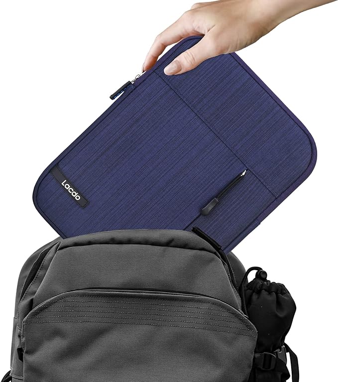 Lacdo Tablet Sleeve Case for 11 inch iPad A16 | 11 inch iPad Pro M5 M4 | 11 Inch ipad Air M3 M2 | 10.9" ipad/ipad Air | 10.2" IPad | 10.5" IPad Pro | Samsung Galaxy Tab A9+ Protective Bag, Blue