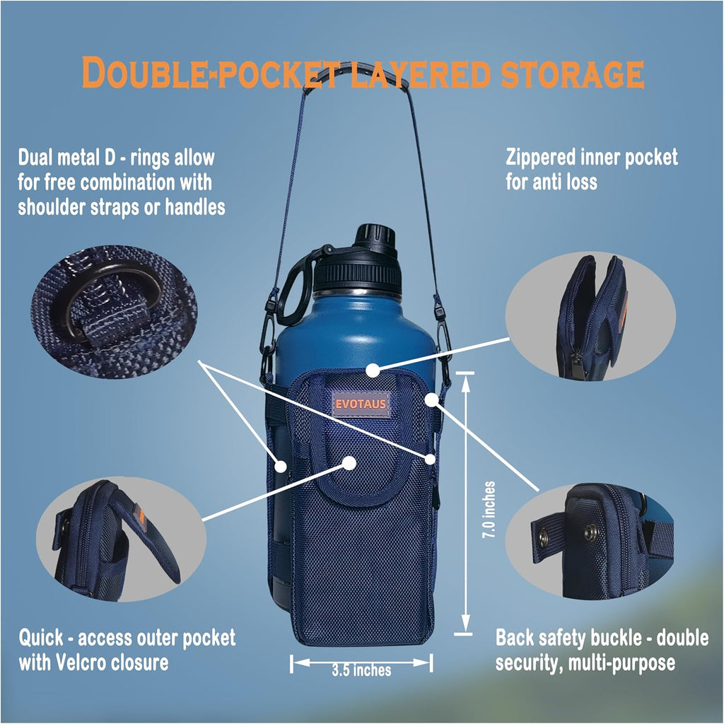 Water Bottle holder with Strap, Holder Carrier for Diy Enthusiasts, Sling for Owala 24 32 40 oz, Stanley IceFlow Flip Straw 24 oz, Hydro Flask 32 40 oz, YETI Rambler 26 oz, etc