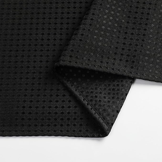 meioro Black Shower Curtain, Waffle Weave 256GSM Heavy Duty Textured Fabric Shower Curtains for Bathroom Hotel Spa, Luxury Weighted Polyester Cloth Bath Curtain Set with 12 Hooks, 48Wx72H
