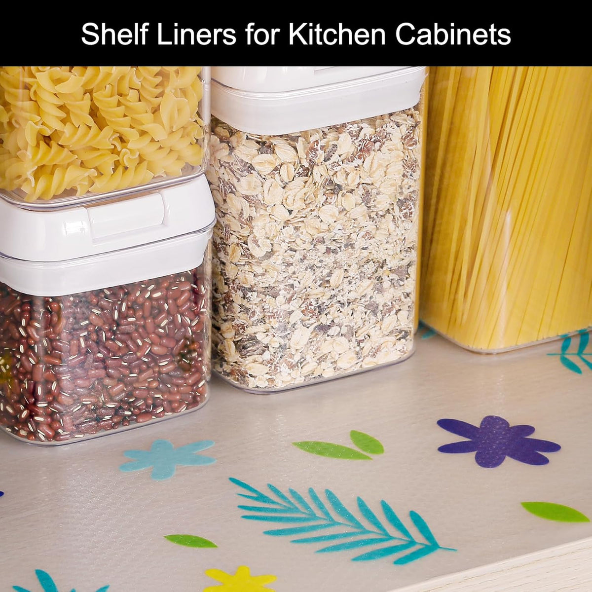Cooyes Shelf Liner – Premium Non-Adhesive Cabinet & Drawer Liner for Kitchen – Waterproof Shelf Paper with Modern Pattern – Durable EVA Cabinet Mat – Easy to Cut （17.5" W x 78.7" L）