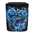 Sea Turtle Car Trash Can Leak Proof Trash Bag with Lid and Zipper Tropical Floral Portable Collapsible Garbage Can Multipurpose Storage Organizer