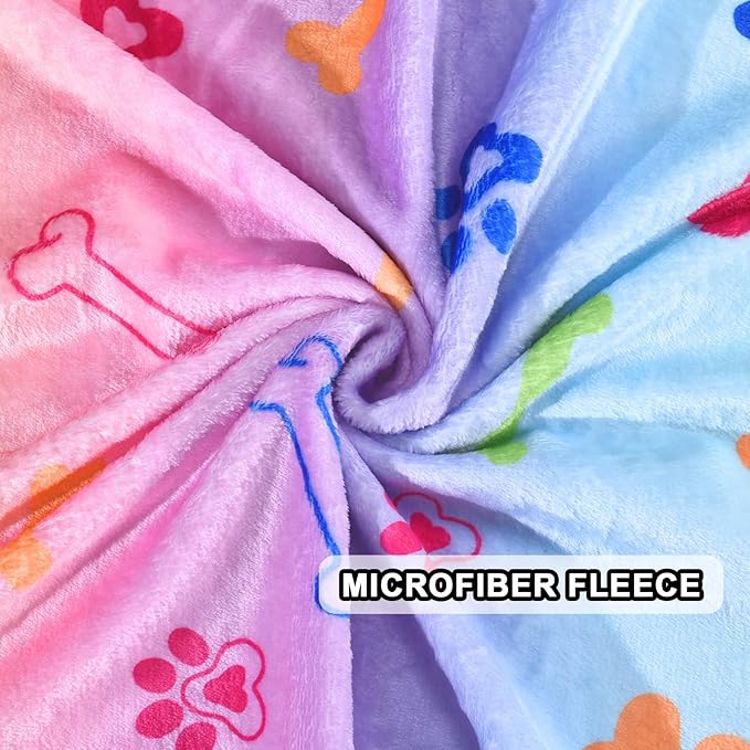 Dog Blanket,Super Soft Fluffy Premium Fleece Pet Puppy Blanket for Large Medium Dog Cat Mat Cover for Bed Couch,Cute Print, Colorful,(41 x 31 Inch)