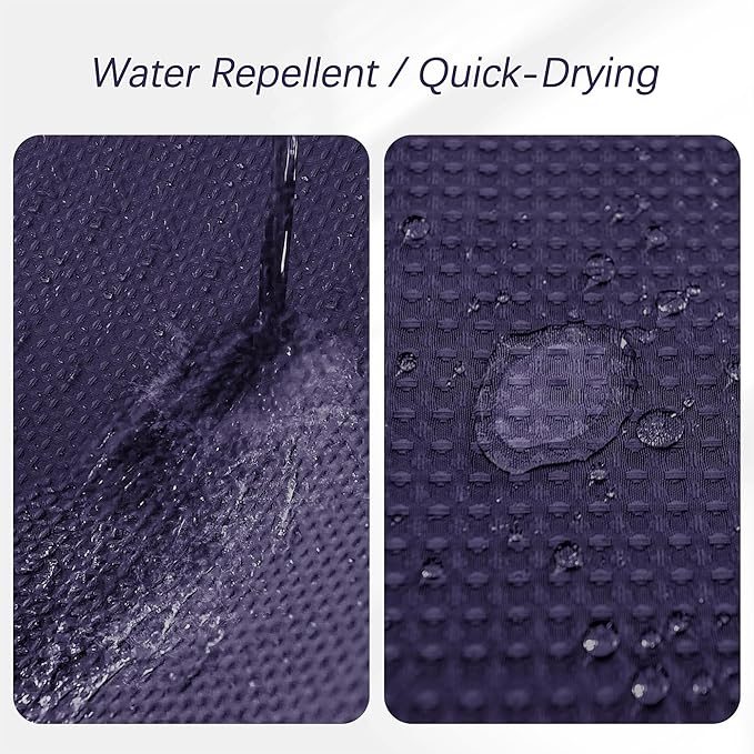 PANGSINNE Purple Shower Curtain - Waffle Weave Fabric Heavy Duty Shower Curtain for Bathroom, Water Repellent Weighted 256GSM Hotel Quality Machine Washable Bath Curtains with 12 Hooks, 72Wx72H