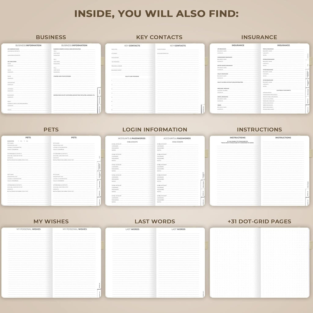 Clever Fox End of Life Planner – Final Arrangements Organizer for Beneficiary, Will Preparation, Last Wishes & Funeral Planning, A5 (Seashell)