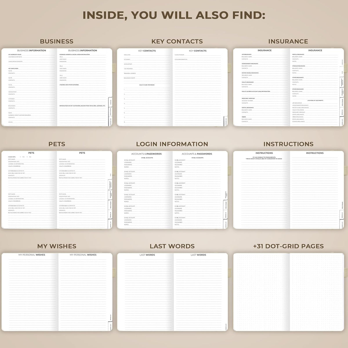 Clever Fox End of Life Planner – Final Arrangements Organizer for Beneficiary, Will Preparation, Last Wishes & Funeral Planning, A5 (Seashell)