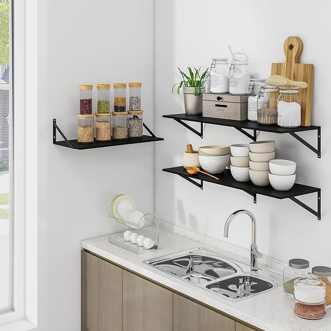 Heimlove Black Deep Floating Shelves