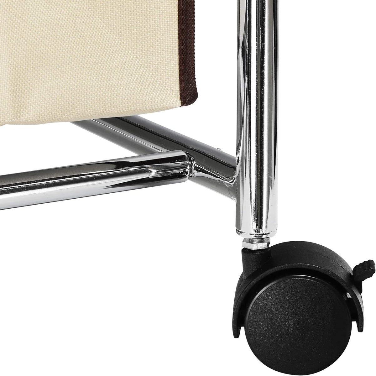Simple Houseware 2-Bag Heavy Duty Rolling Laundry Sorter Cart, Chrome – 2 Section Removable Bags and Lockable Wheels for Laundry Room Organization