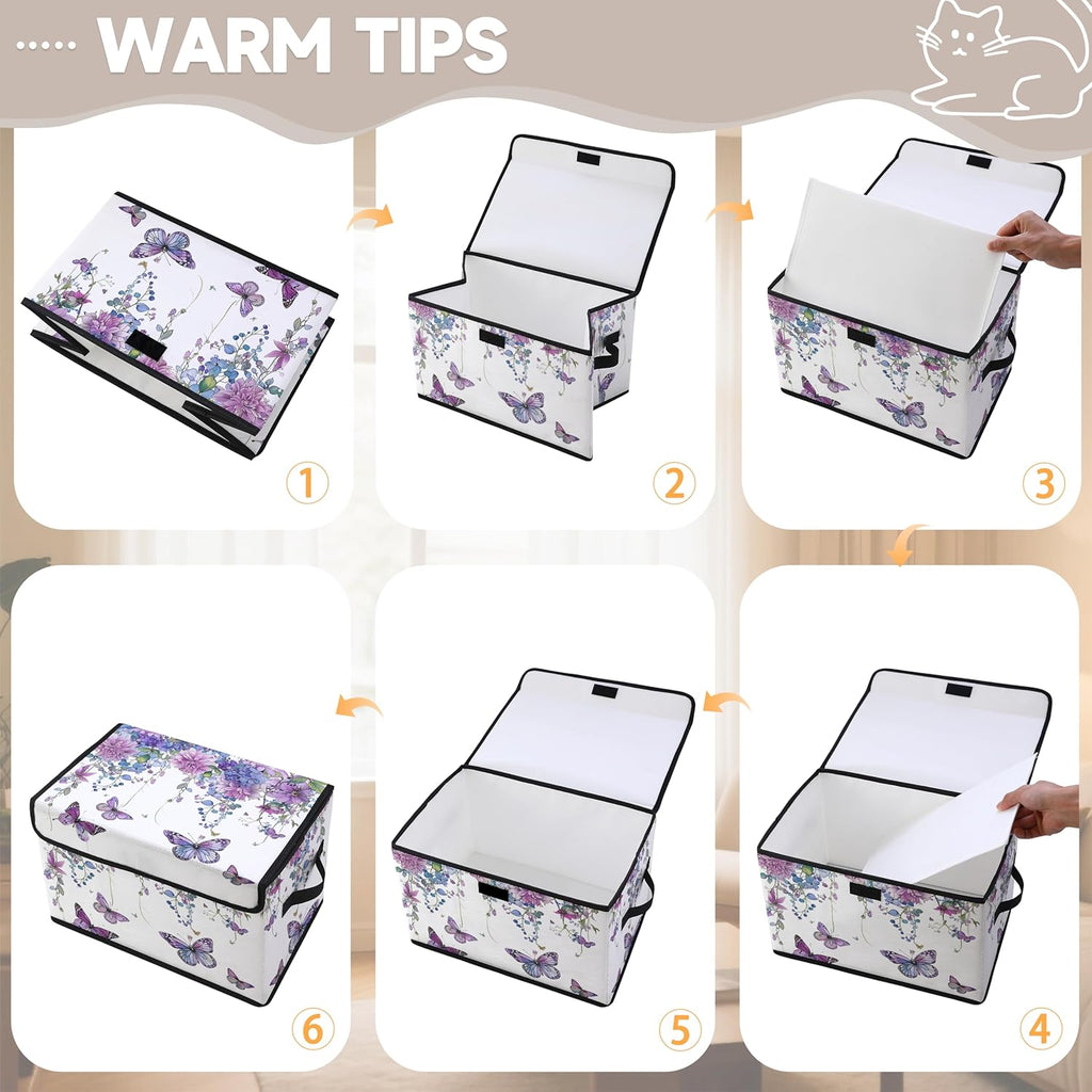 Stackable Clothes Storage Bins with Lids,Closet Organizers Fabric Box for Home and Office,Blanket Clothes Organizers,Under Bed Storage Containers 3 Pack.