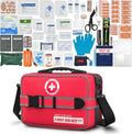 401 Piece First Aid Kit with Chest Seals -Labeled, Expandable & Mountable, Emergency Medical Kit for Home, Car, Camping & Outdoor, Waterproof Trauma Kits with Labeled Compartments