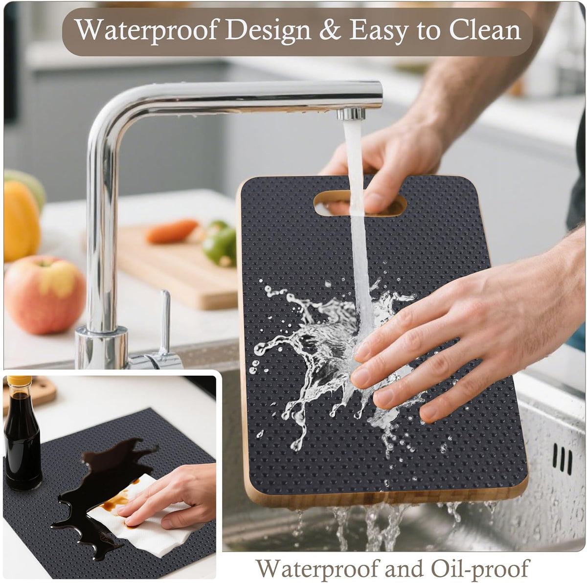 Cabinet Shelf Liner 11 Inch Wide X 20 Ft Non-Slip Kitchen Drawer Liners Waterproof & Oil-Proof Drawer Liners for Cupboard Pantry Non Adhesive Refrigerator Shelf Liner Strong Grip Cabinet Mat (Black)