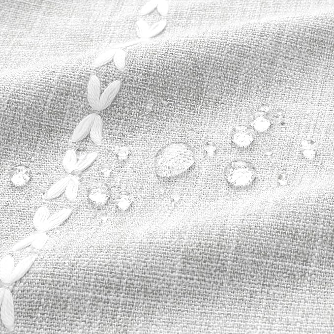 MitoVilla Grey Boho Farmhouse Small Stall Shower Curtain Set 36 x 72, Half Size Narrow Polyester Linen Fabric Shower Curtains for Farmhouse Bathroom Decor, Light Grey
