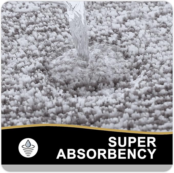 OLANLY Bathroom Rugs 30x20, Extra Soft and Absorbent Microfiber Bath Mat, Non-Slip, Machine Washable, Quick Dry Shaggy Bath Carpet, Suitable for Bathroom Floor, Tub, Shower (Medium, Charcoal)
