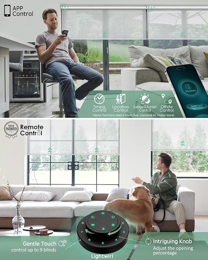 Yoolax Motorized Blinds with Remote, Smart Blinds