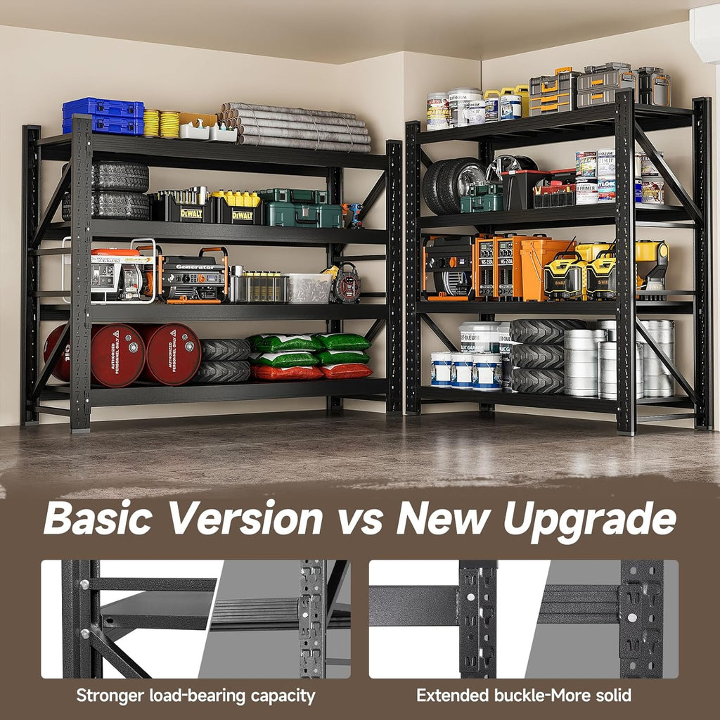 8000LBS Metal Garage Shelving Unit 68" W Storage Shelves Heavy Duty 4 Tier Adjustable Garage Storage Racks Industrial Shelving Utility Rack Shelf for Warehouse/Basement 68" Wx24 Dx63 H