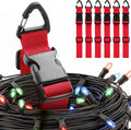 6 Pack 17 Inch Adjustable Extension Cord Holder Organizer with Triangle Clips for Garage Organization and Storage Heavy Duty Extension Cord Hanger for Men Workshop (Red)