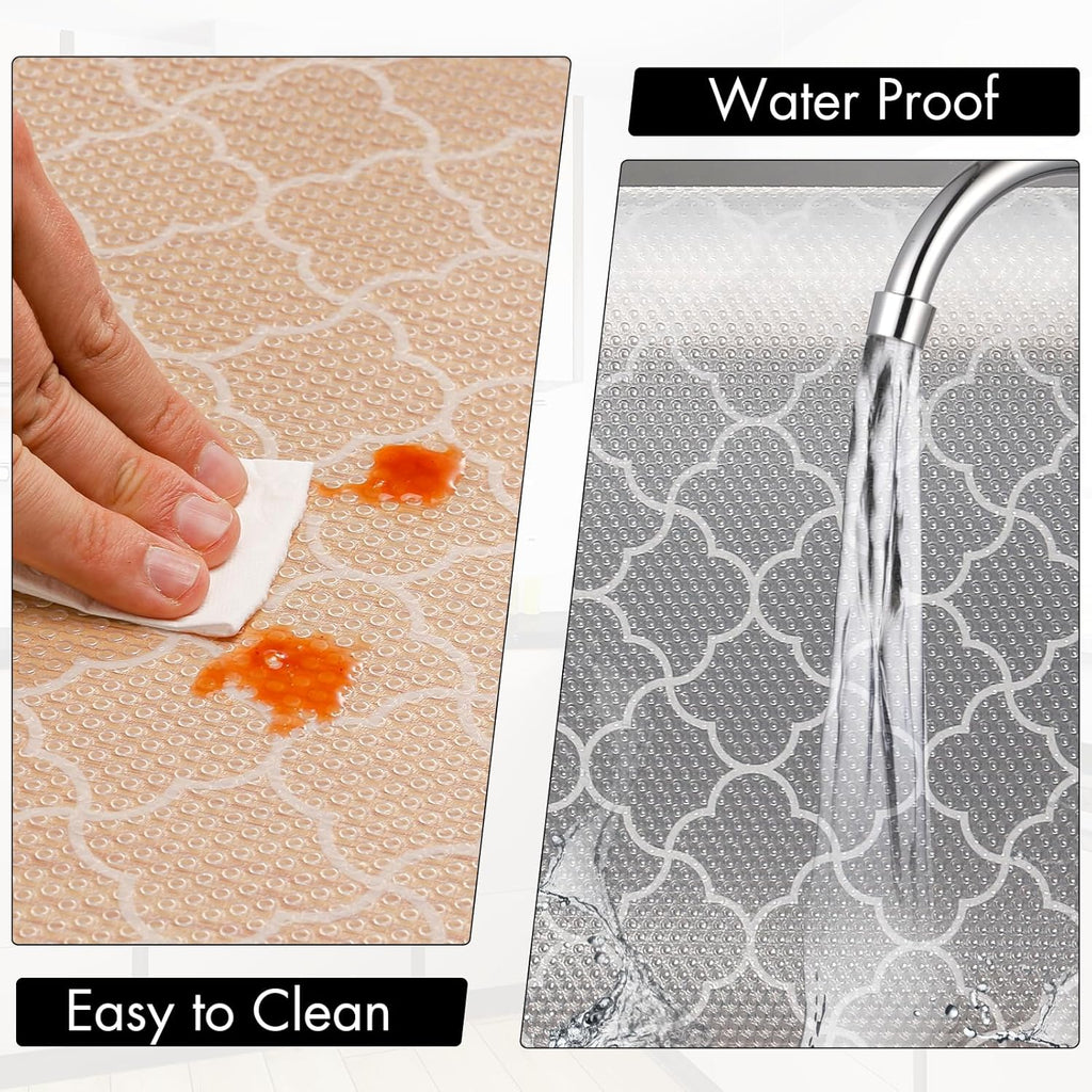Cooyes Shelf Liner – Premium Non-Adhesive Cabinet & Drawer Liner for Kitchen – Waterproof Shelf Paper with Modern Pattern – Durable EVA Cabinet Mat – Easy to Cut (23.6" W x 236" L)
