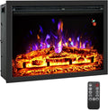 24.5" Electric Fireplace Inserts, Adjustable Brightness, Thermostat&Timer