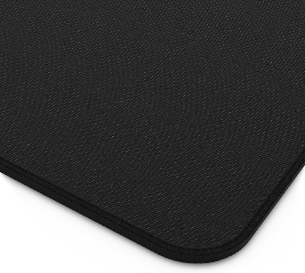 Brushed Metal Texture Desk Mat - Extended Mouse Pad & Desk Pad, Neoprene Surface, Non-Slip Rubber Base, Stitched Edges, Desk Protector for Keyboard & Mouse (Silver, 12x18)