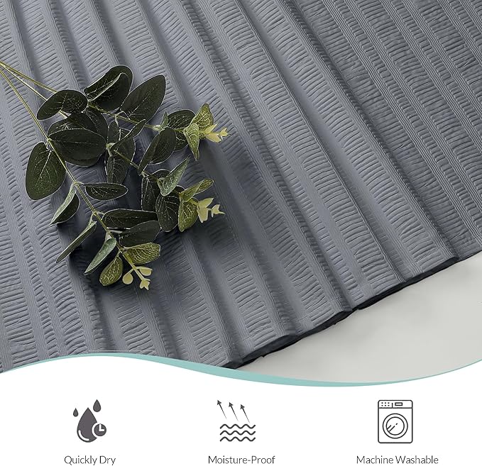 Aiyufeng Moga Grey Shower Curtain Hotel Luxury Quality, Fabric Shower Curtains for Bathroom, Water Repellent and Machine Washable, Standard Size, 72" Wx 72" L