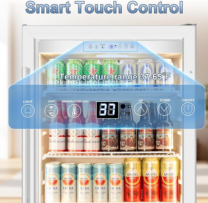 Beverage Refrigerator, 4.9 Cubic Feet Undercounter/Freestanding 24 Inch