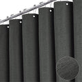 BTTN Stall Fabric Shower Curtain - 36x72 Inch Narrow Linen Cloth Heavy Duty Shower Curtain Set with 6 Plastic Hooks, Hotel Spa Luxury Half Waterproof Neutral Bath Curtains for Bathroom - Charcoal Grey