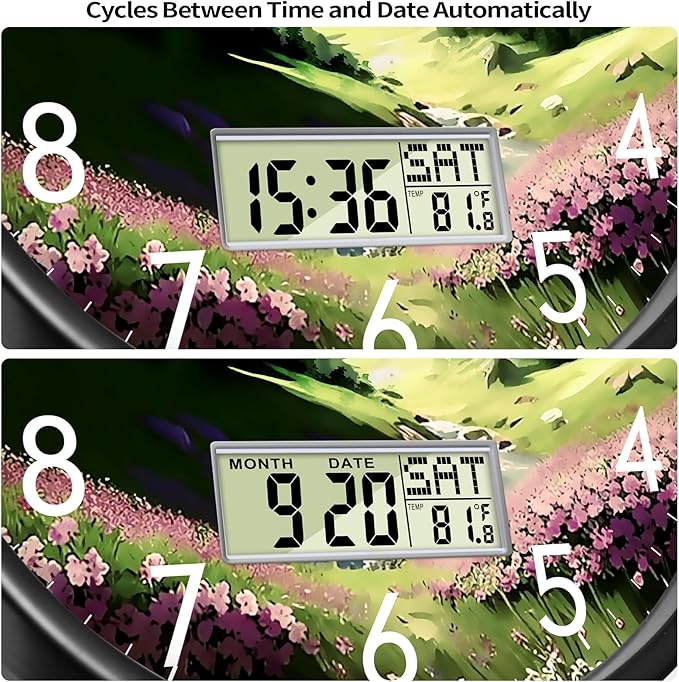 SCOAGE Digital Large Display Silent Wall Clock