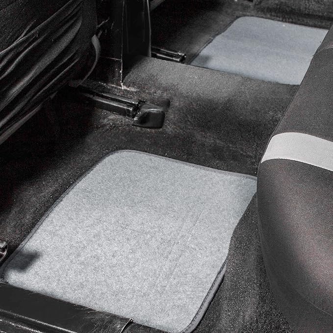 FH Group F14403GRAY Gray Carpet Floor Mat with Heel Pad (Deluxe)