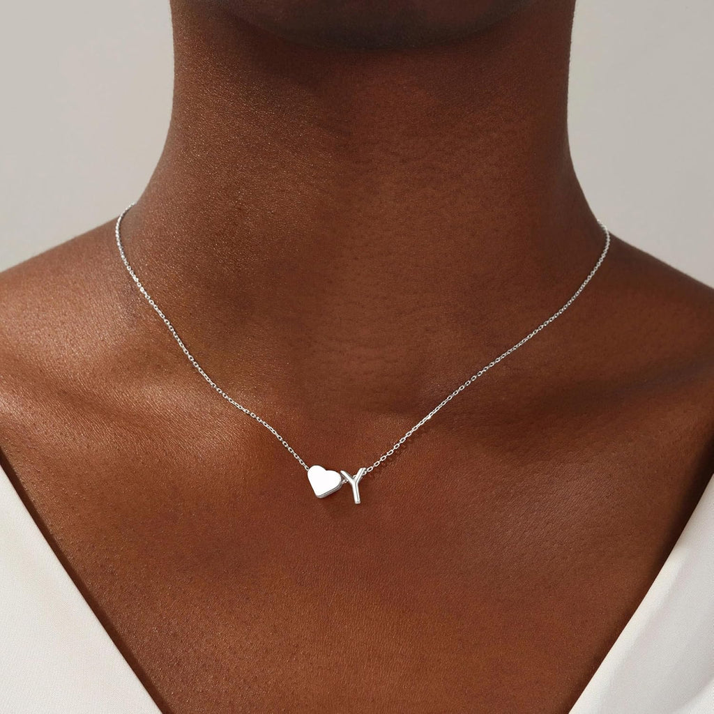 Turandoss Christmas Gifts for Grandkids - Dainty 18K Gold Plated Tiny Heart Initial A-Z Letter Pendant Necklace Stocking Stuffers for Teen Girls Jewelry