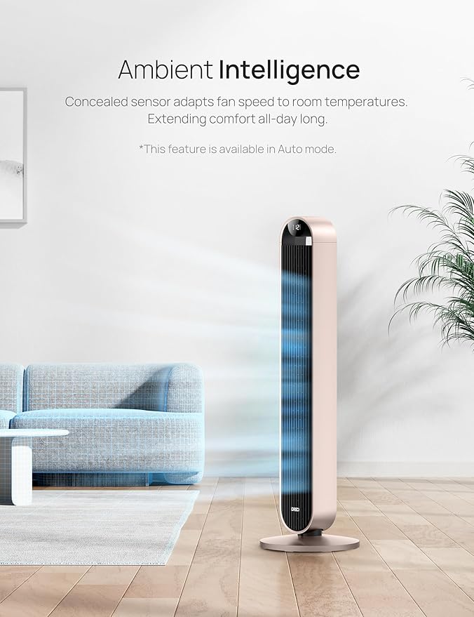 Dreo Smart Tower Fan Voice Control, 120° Oscillating Fan Works
