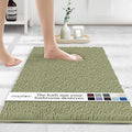 MAYSHINE Plush Shaggy Chenille Bath Mat | Extra Soft, Super Absorbent, Non-Slip Bathroom Rug | Fluffy Microfiber, Area Rug Sets for Bathroom Floor, Kitchen, Living Room | 39"x24" | Sage Green