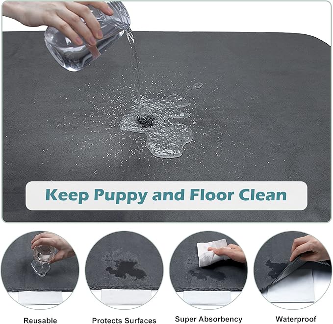 INVENHO Washable Pee Pads for Dogs 72"x72" Reusable Dog Pads Extra Large Upgrade Non-Slip Dog Pee Pads Heavy Absorbency Puppy Pee Pads Quick Dry Whelping Pads/Waterproof Puppy Training Pad