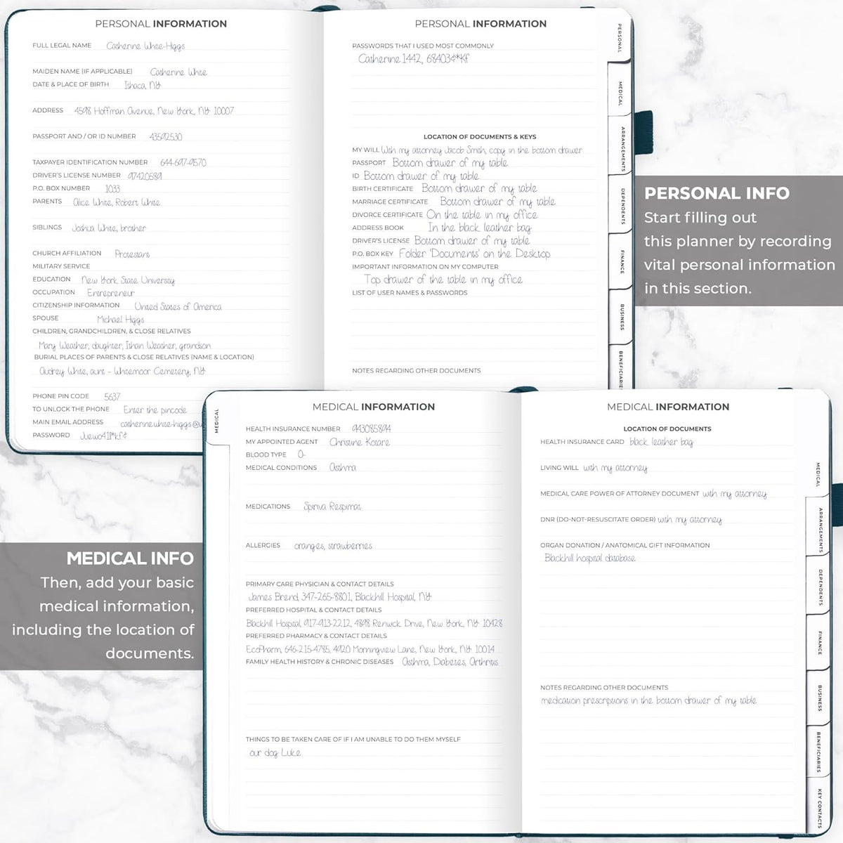 Clever Fox End of Life Planner – Final Arrangements Organizer for Beneficiary, Will Preparation, Last Wishes & Funeral Planning, A4 (Dark Teal)