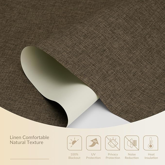 Boolegon Motorized 100% Blackout Roller Blinds