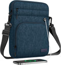 MoKo 9-11 Inch Tablet Sleeve Bag, Fits iPad Air/Pro 11 inch, iPad 10th Gen 10.9, Tab S9 11, Multifunctional Bag with Shoulder and Headphone Port, Indigo