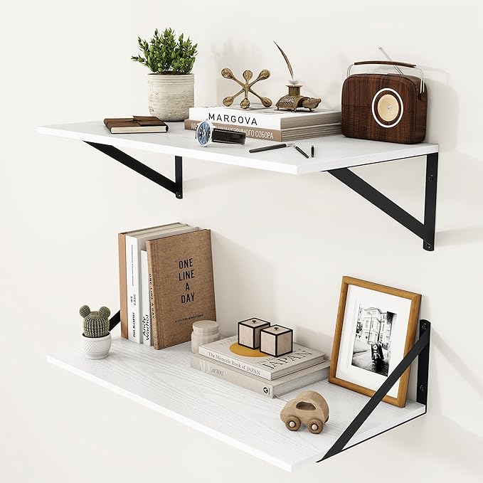 Heimlove White Deep Floating Shelves