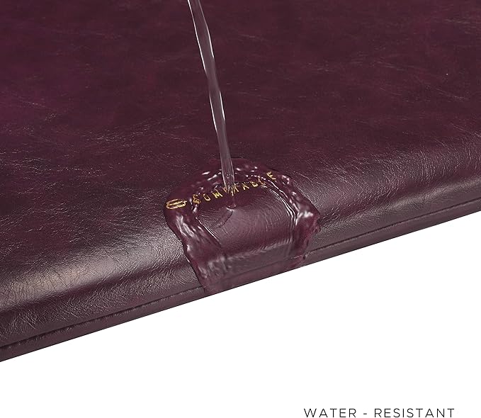 Comfyable Slim Laptop Sleeve Compatible with 13 Inch MacBook Air 13 in M4 M3 M2 M1, 13" MacBook Pro, PU Leather Bag Water-Resistant Cover Case, Berry Brown